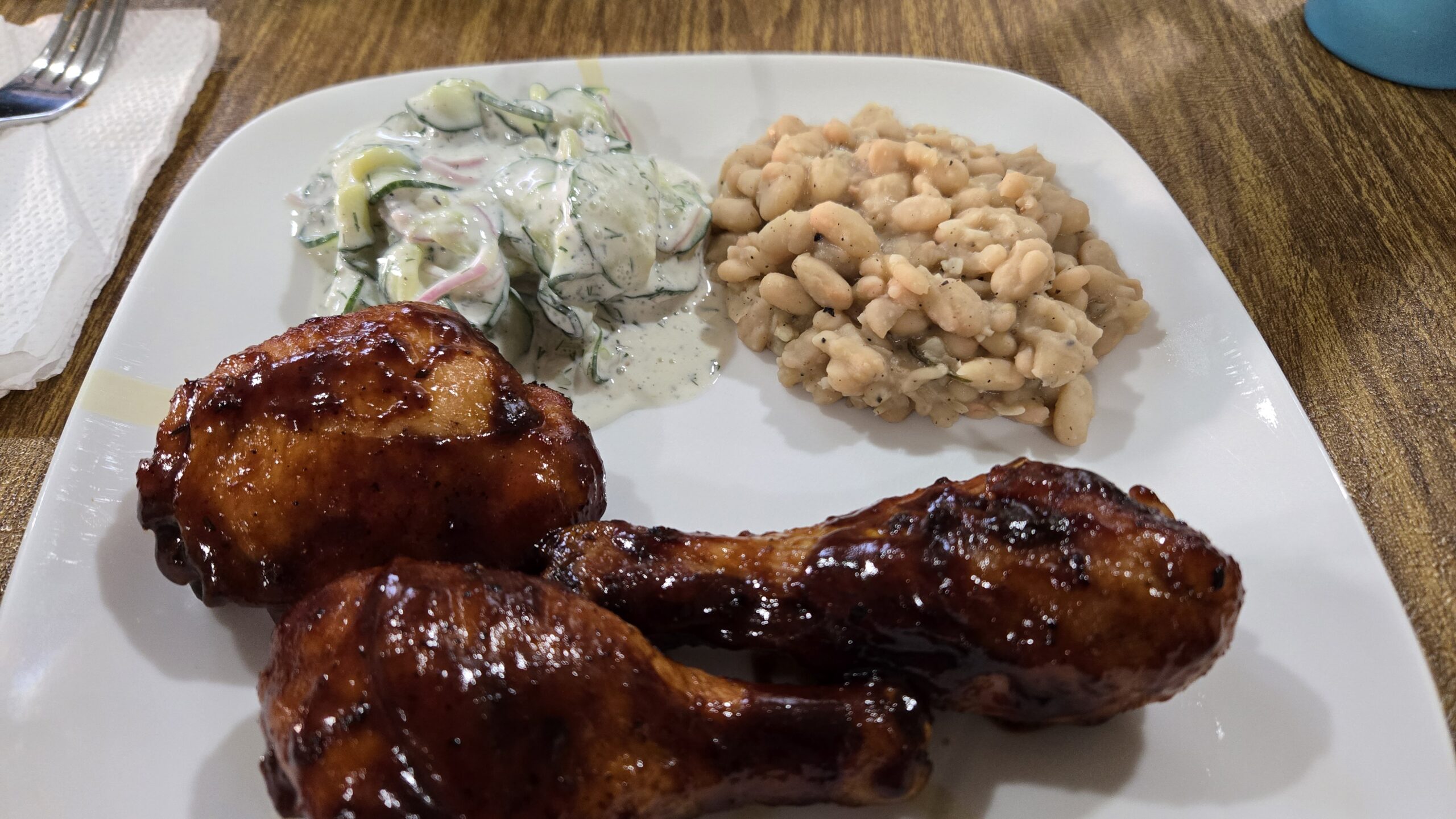 Smoked Chicken Legs & Thighs Dinner with Easy Sides