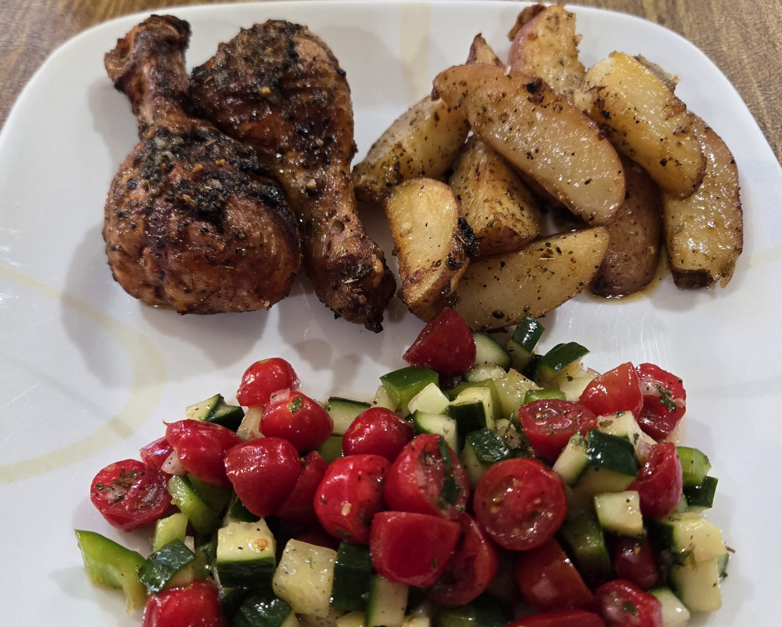 Greek-Style Chicken Dinner with Potatoes & Fresh Salad