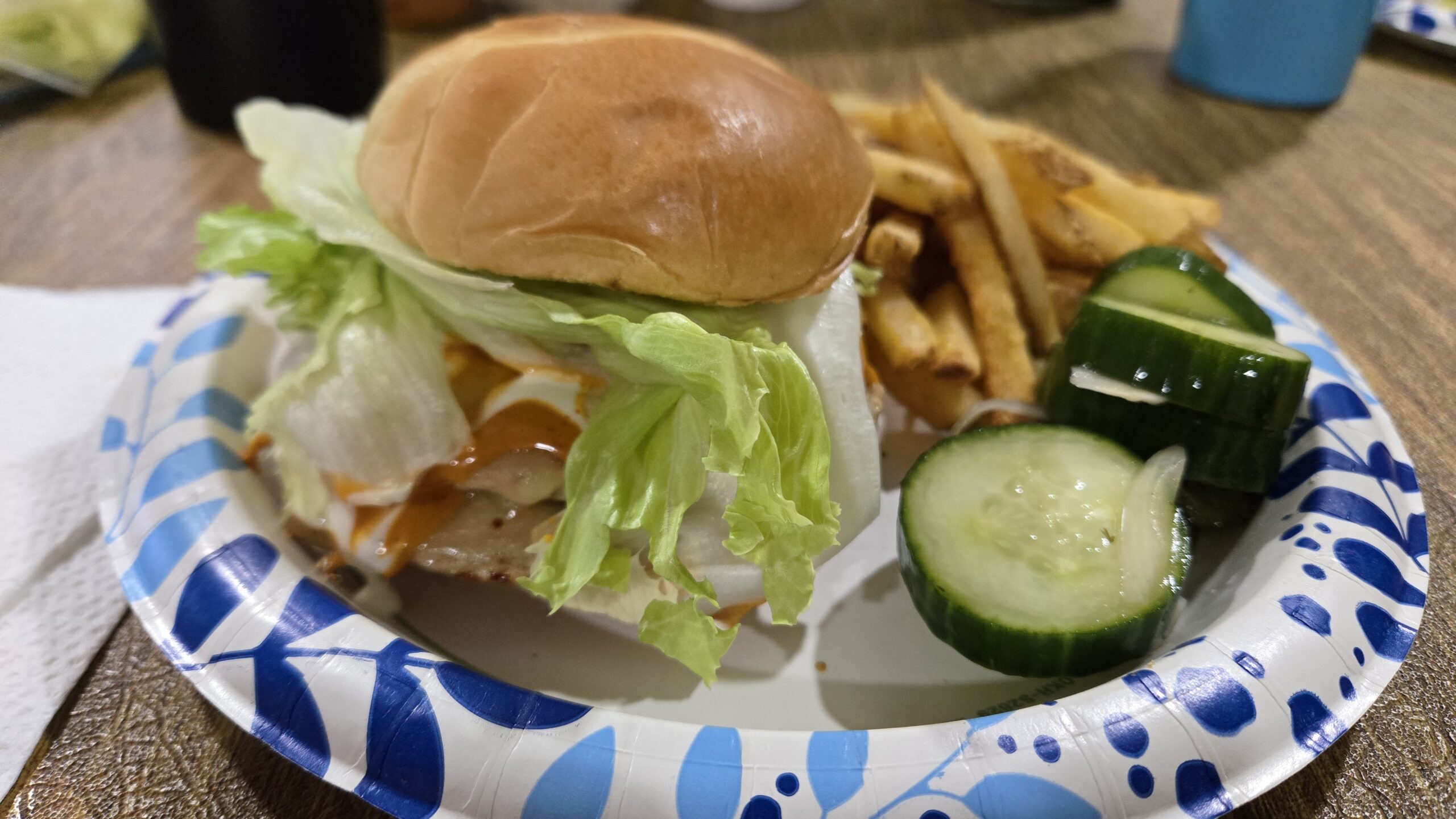 Smashed Buffalo Chicken Ranch Burgers | Easy Weeknight Dinner with Fries & Pickles