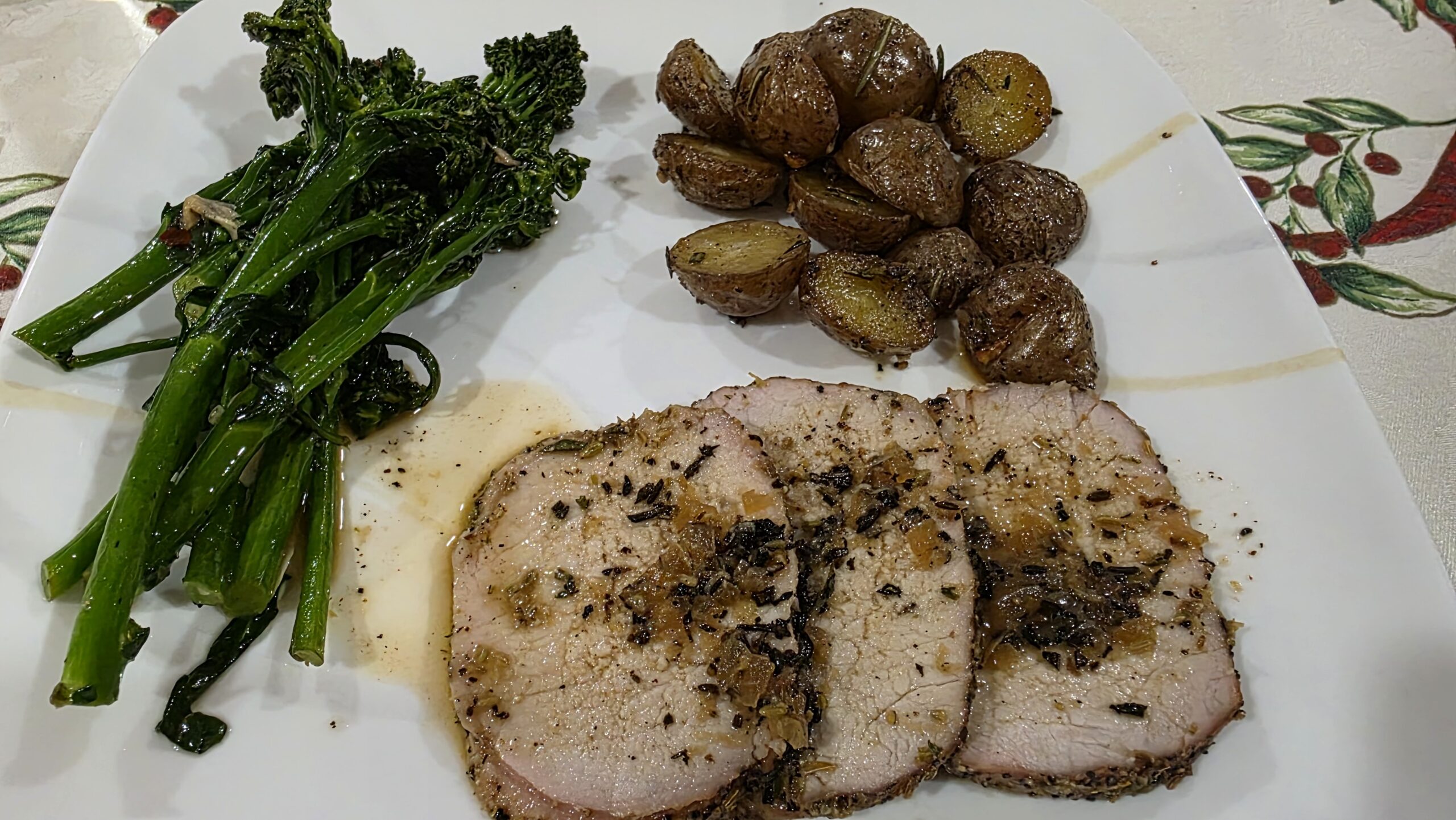 Italian Garlic & Herb Pork Loin Dinner (New Year’s Day Menu)