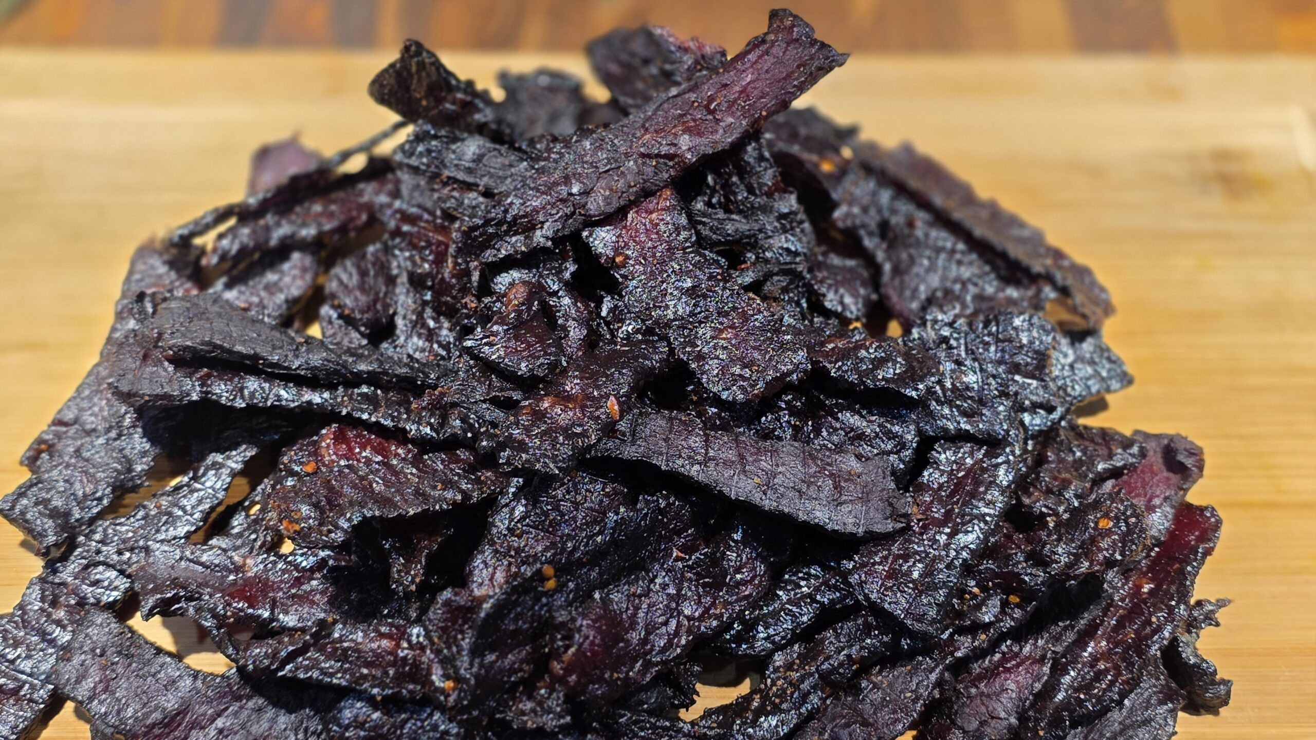 Maple-Smoked Beef Jerky on the Weber Searwood (Pellet Grill Jerky)