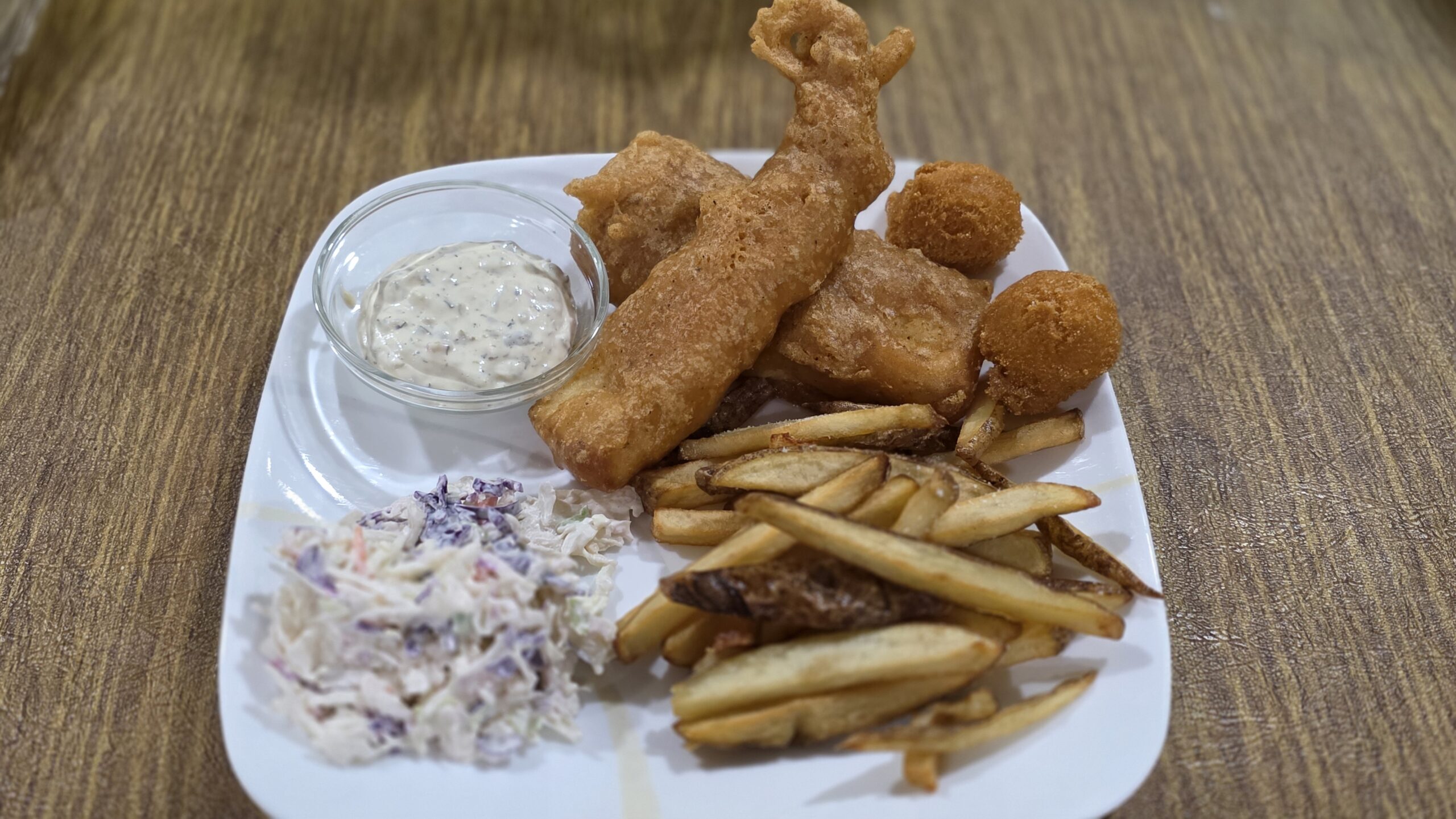 Fish Fry Night at Home: Beer-Battered Cod, Fries, Hush Puppies & Creamy Slaw