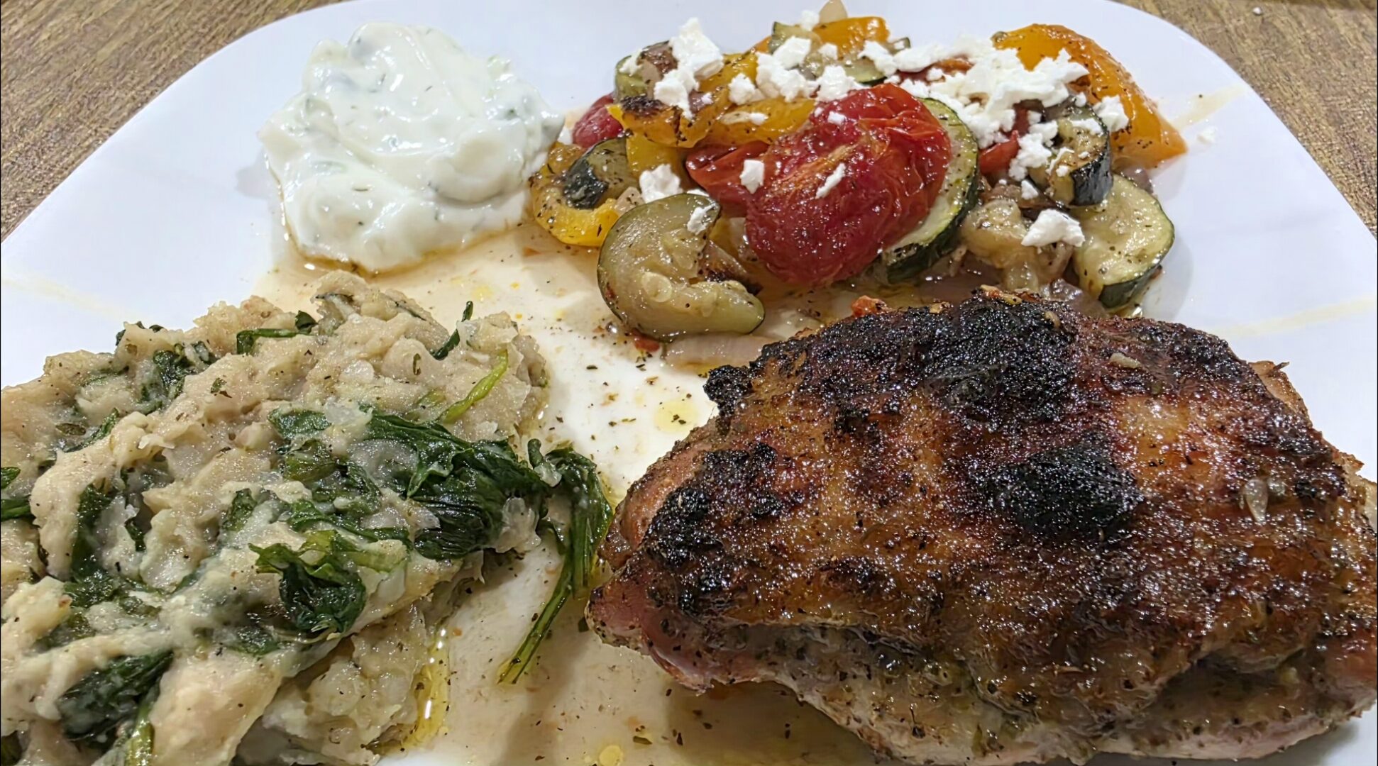 Mediterranean Chicken Thigh Plate & Wrap (Sheet Pan Dinner)